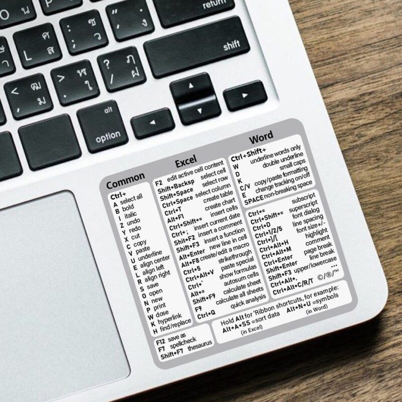 參考鍵盤快捷鍵貼紙 適用Mac/Windows/PS Key 辦公室用品 返工 返工用品 鍵盤快捷鍵 電腦周邊 Excel word