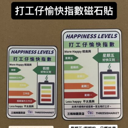 [現貨] 打工仔愉快指數磁石貼 星期一焦慮症 星期五 能量指數 能源標籤 Happiness Levels Energy