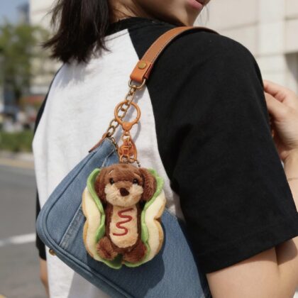 [預訂產品] 臘腸熱狗絨毛公仔吊飾 搞笑產品 熱狗 臘腸狗